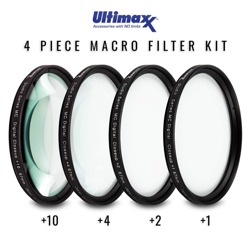 Ultimaxx 82MM Complete Lens Filter Accessory Kit for Lenses with 82MM Filter Size: UV CPL FLD Filter Set + Macro Close Up Set (+1 +2 +4 +10)
