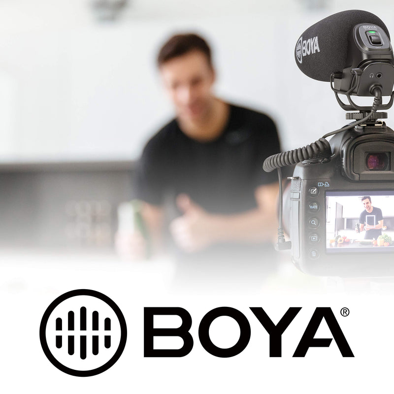 BOYA BY-M1 Omnidirectional Lavalier Condenser Microphone with Lapel Clip for DSLR Camera/Smartphone/Camcorders/Audio Recorders - Black 3.5mm Clip On Mic Single