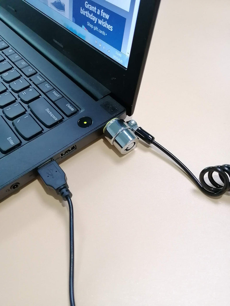 Loradar Security Hardware Cable Lock Kit ,Retractable Cable Lock Portable Keyed Laptop Lock 3 Keys 6.2Ft for Monitors, Laptops, MacBooks, Tablets, iPad,Mac Mini, (Keyed Different)