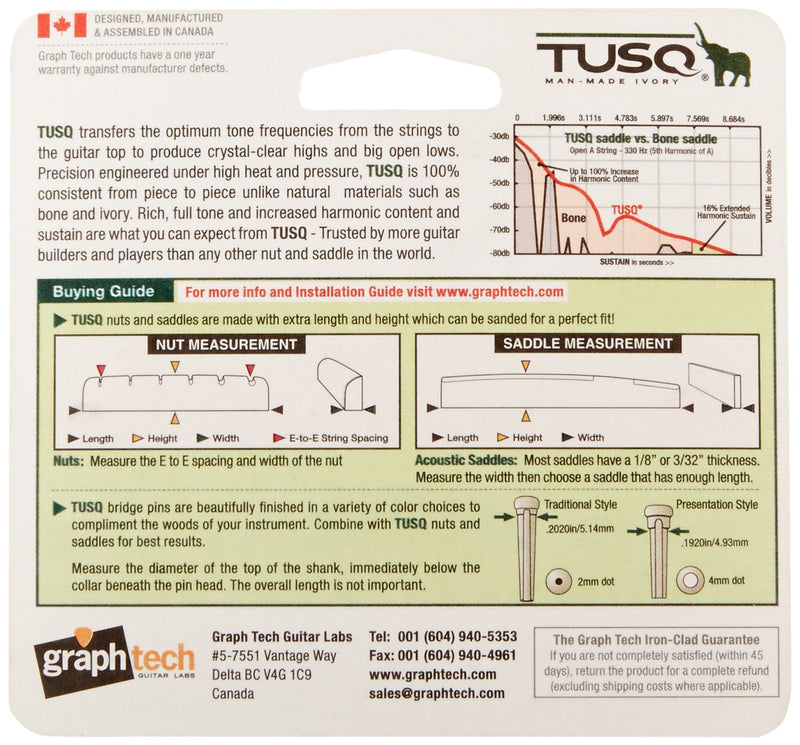 GraphTech PQ153000 TUSQ Acoustic Guitar Nut, Mandolin Slotted