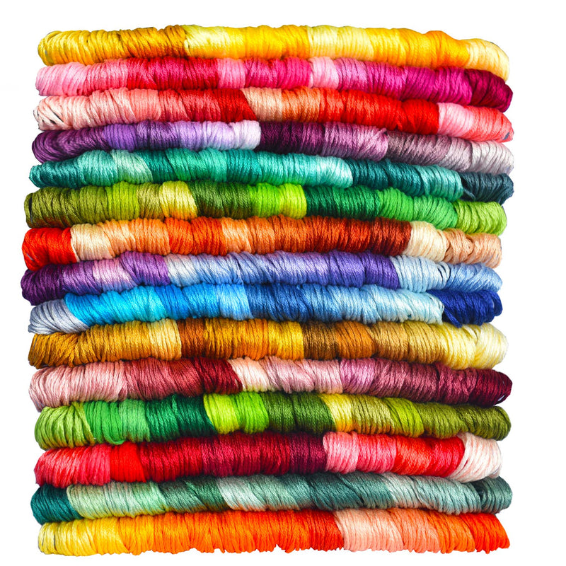 Premium Rainbow Color Embroidery Floss - Cross Stitch Threads - Friendship Bracelets Floss - Crafts Floss - 14 Skeins Per Pack Embroidery Floss, Dark Delft Blue Gradient 153-794