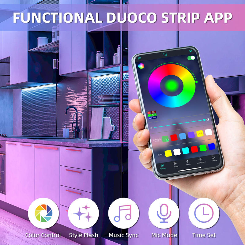 [AUSTRALIA] - Motion Activated LED Light Strip with APP Control, 9.8ft RGB Motion Sensor Under Bed Lights with 4 Timing Off Modes, USB 5V Plug-in Dimmable Night Light for Bed,Wardrobe,Cabinet,Staircase Decor LED Lights- 1 Kit 