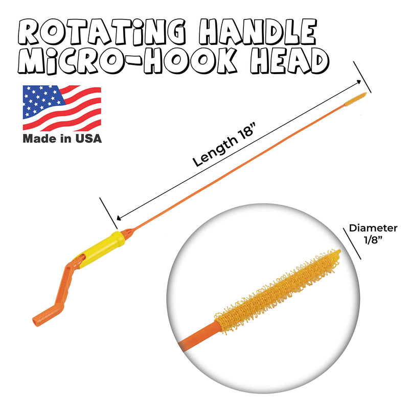 FlexiSnake Drain Weasel Sink Snake Cleaner - 18 inch - Drain Hair Clog Remover Tool with Rotating Handle & 5 Wand Refills - Thin, Flexible, Easy to Use on Most Drains & Grates - Made in USA (5-Pack)