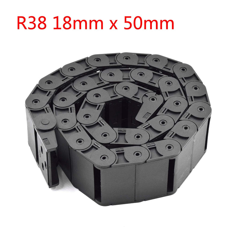 [AUSTRALIA] - Plastic Drag Chain Cable Carrier Closed Type with End Connectors R38 18 x 50mm L1000mm for Electrical CNC Router Machines 