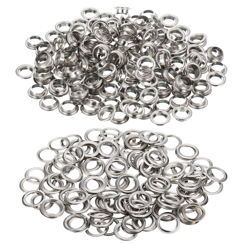 500 Pieces Grommet and 500 Pieces Washer Grommet Kit Finish Grommet Eyelet for Clothes Fabric Leather Tag Bag (Silver, 1/4 Inch) Silver