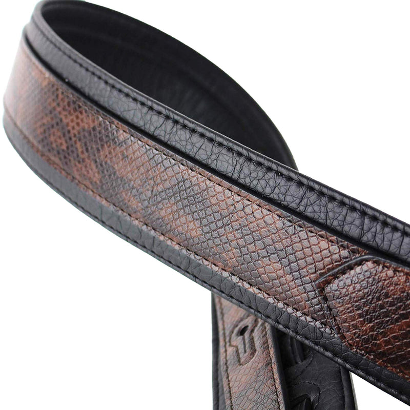 Walker & Williams SF-05 Dark Brown Scaled Snake Pattern with Snakehead & Padded Back