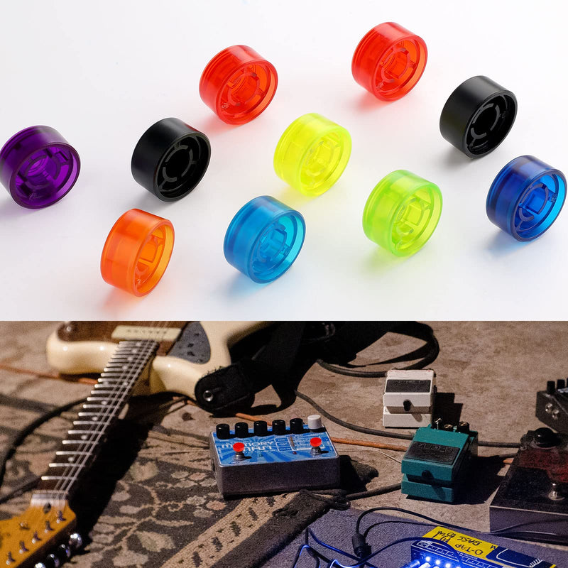 SAVITA 10pcs Guitar Effects Pedal Cap, Multicolor Pedal Footswitch Topper Effect Pedal Buttons Pedal Knob Caps Protection Cap for Guitar (8 Colors)