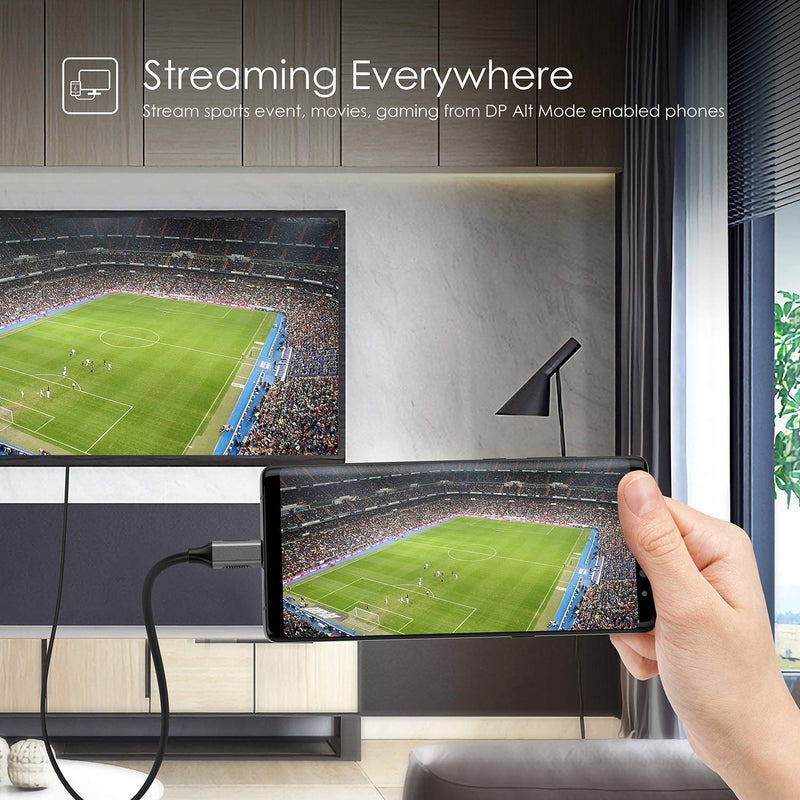 LENTION 10FT USB C to HDMI 2.0 Cable Adapter (4K/60Hz) Compatible 2020-2016 MacBook Pro 13/15/16, New iPad Pro/Mac Air/Surface, Chromebook, Samsung S20/S10/S9/S8/Plus/Note (CB-CU707-3M, Space Gray) 10 Feet