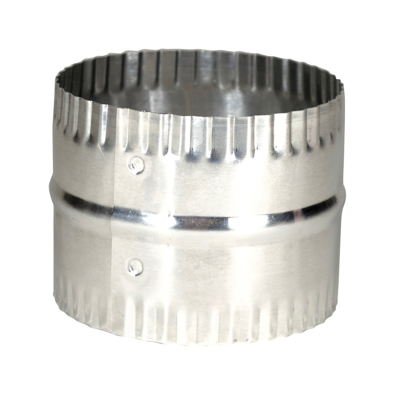Deflecto 4” Duct Connector, Aluminum with Bead and Crimp, Silver, 3” long (DAC4C) 4"