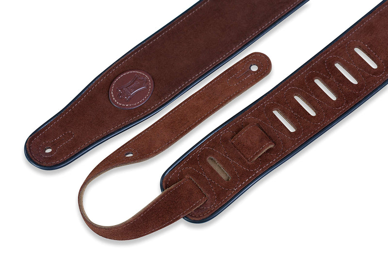 Levy's Leathers MSS3-BRN Signature Series Hand-Brushed Suede Guitar Strap, Brown Standard