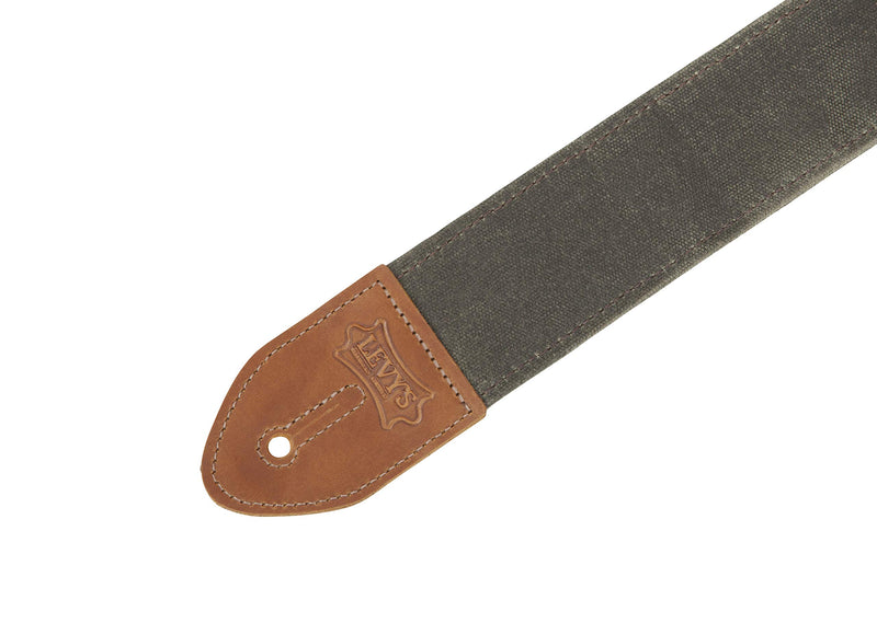 Levy's Leathers 2" Waxed Canvas Guitar Strap Traveler's Design; Green (M7WC-FGN)