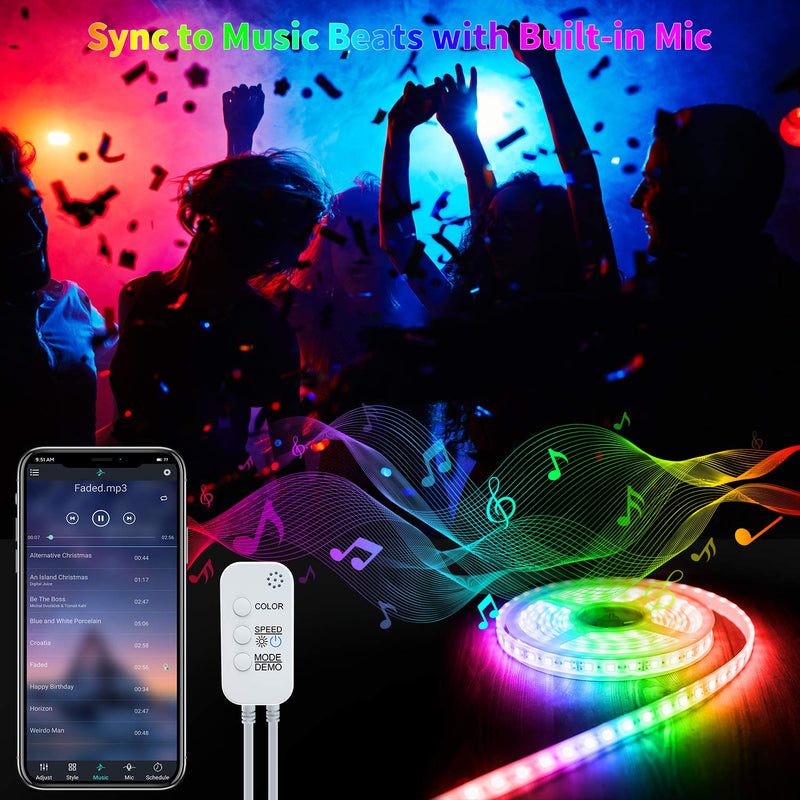 [AUSTRALIA] - Led Strip Lights 40 Feet,DZFtech 5050 Led Type Color Changing Led Lights Strip App Control and Synchronization with Music, Led Lights for Bedroom, Room and Home Decoration 