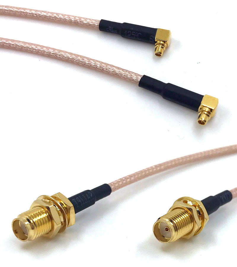 Pack of 2 RF RG316 Pigtail SMA Female Antenna Connector to MMCX Male Coaxial Cable Adapter Right Angle (4 inch (10 cm)) 4 inch (10 cm)