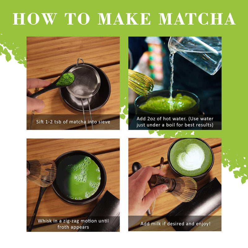BambooMN Matcha Whisk Set - Chasen (Green Tea Whisk), Small Scoop,Tea Spoon 1 set