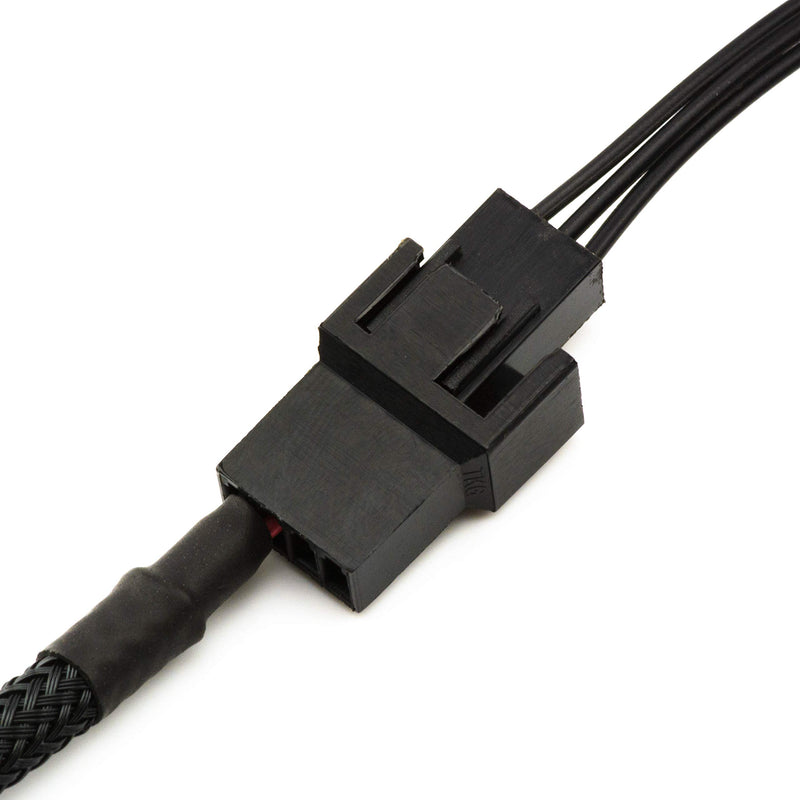 CRJ Full Speed 12V Voltage Step-Up USB to 3-Pin and 4-Pin PC Fan Sleeved Power Adapter Cable