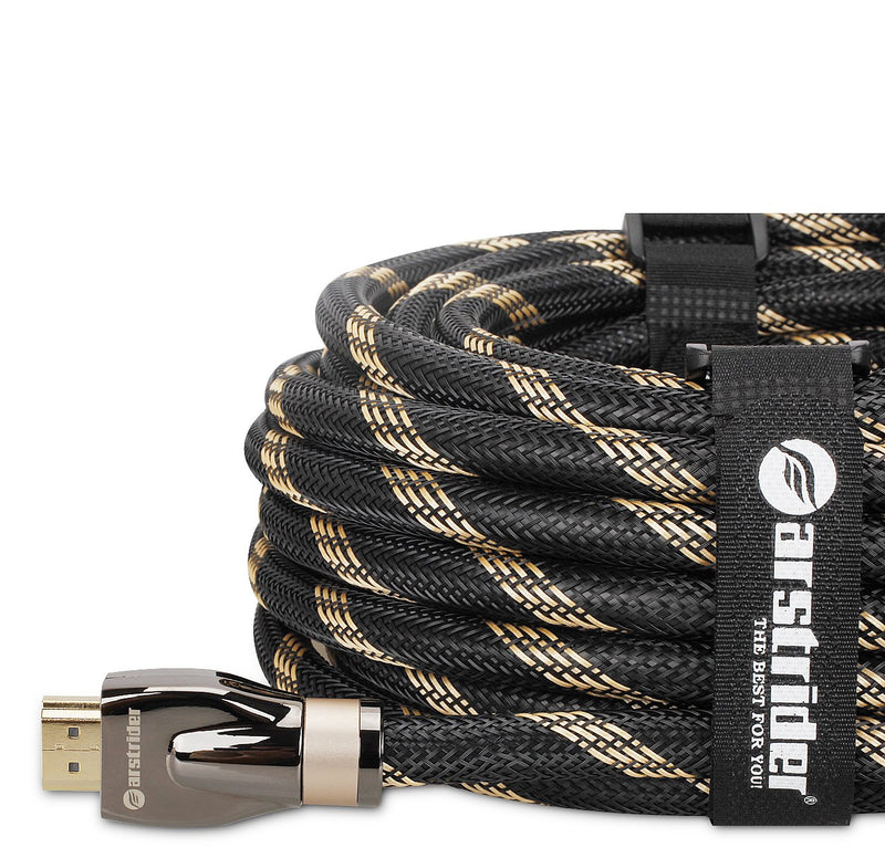 4K HDMI Cable/HDMI Cord 12ft - Ultra HD 4K Ready HDMI 2.0 (4K@60Hz 4:4:4) - High Speed 18Gbps - 26AWG Braided Cord-Ethernet/3D/HDR/ARC/CEC/HDCP 2.2/CL3 by Farstrider 12 Feet Yellow