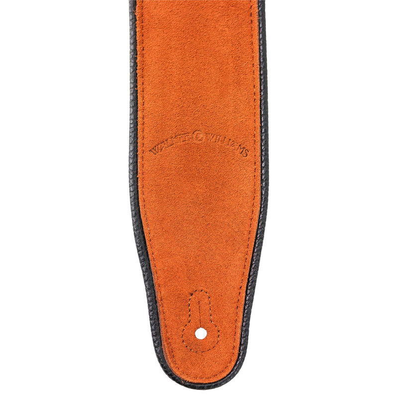 Walker & Williams LS-516 Premium Cinnamon Suede Guitar Strap with Black Piping