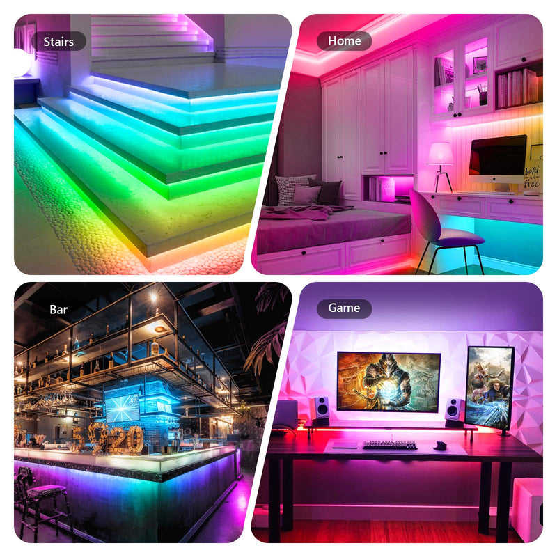 [AUSTRALIA] - DreamColor LED Strip Lights, TASMOR 16.4ft RGBIC Smart WiFi Light Strip Music Sync RGB Light Strips Compatible with Alexa Google Home Waterproof Color Changing LED Lights for TV, Bedroom, Home, Party 