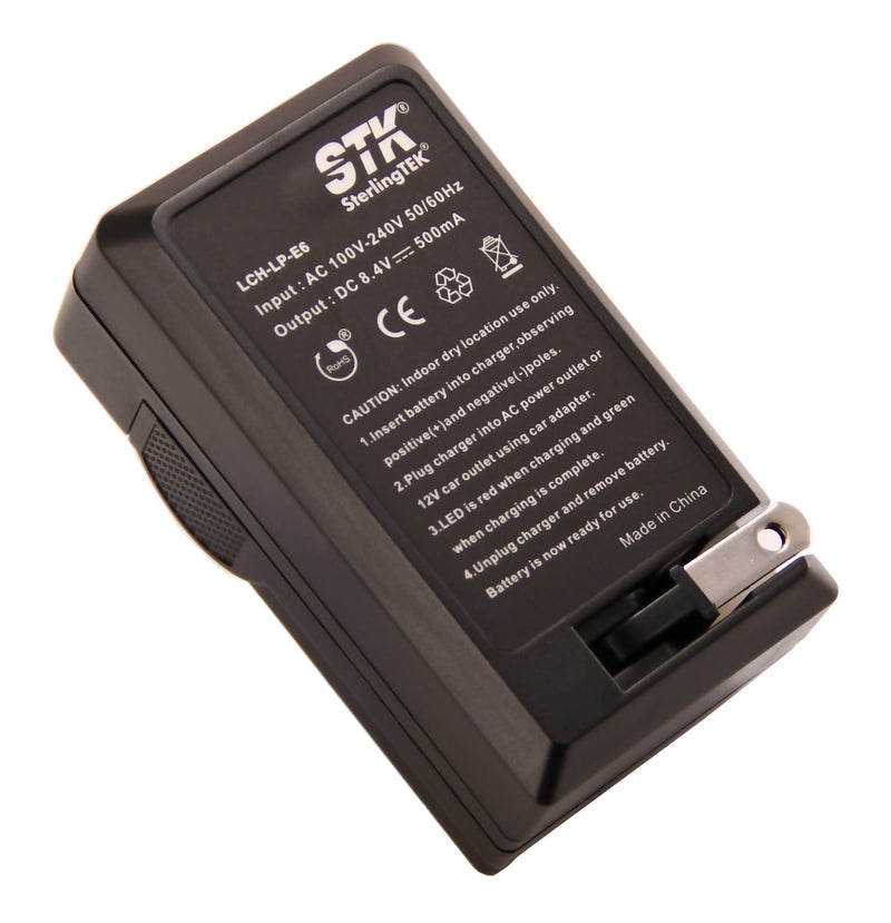 STK LP-E6 Charger for Canon EOS 5D Mark II III and IV, 70D, 5Ds, 6D, 5Ds, 80D, 7D and 7D Mark II, 60D Cameras, LP-E6 Battery, LC-E6 Charger