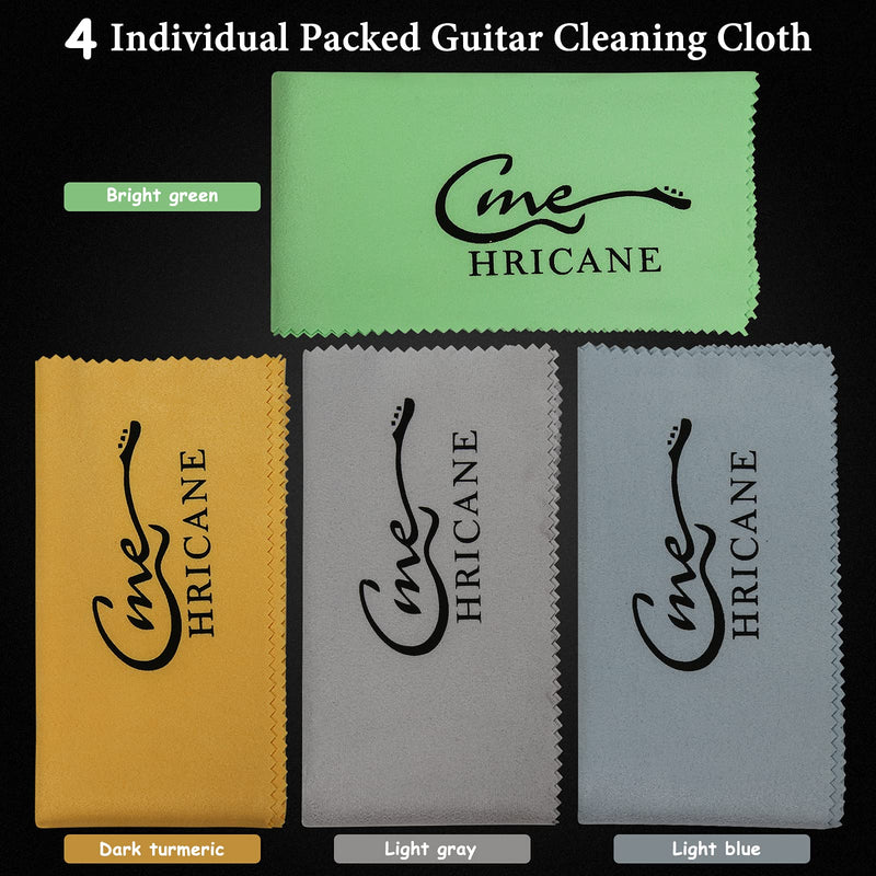 Hricane 4-Pack 12"x12" Guitar Cloths Ultrafine fiber suede Plush Polishing Cloths for Musical Instruments Premium Polishing & Cleaning Cloths for Guitar Violin Piano Clarinet Trumpet Sax Universal 4 Pack