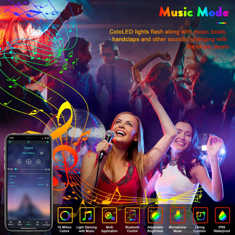 [AUSTRALIA] - LED Strip Lights,65.6ft 4X16.4ft MOFUT Smart Led Lights 5050 RGB Led Light Strip Color Changing Led Strips with Bluetooth Controller Sync to Music Apply for TV Bedroom,Kitchen,Party,Bar and Home Decor 