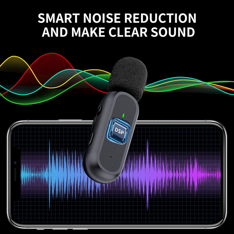 [AUSTRALIA] - 2 Pack Professional Wireless Lavalier Microphone for Android, iPhone iPad with Adapter Included Noise Reduction Plug-Play Clip on Lapel Mic for Youtube, Recording, Vlog, Facebook Live Streaming 