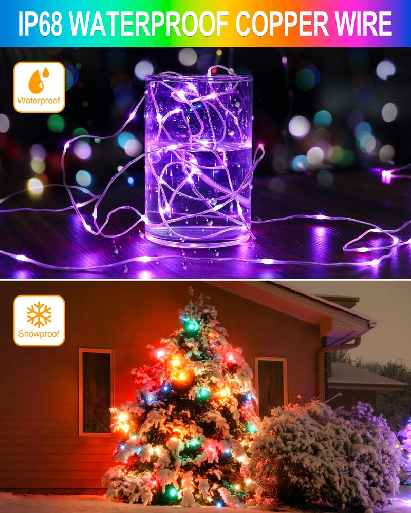 WENFENG Color Changing Waterproof Outdoor Rope Lights ,52FT 160 Led String Lights with Remote Control,Timer