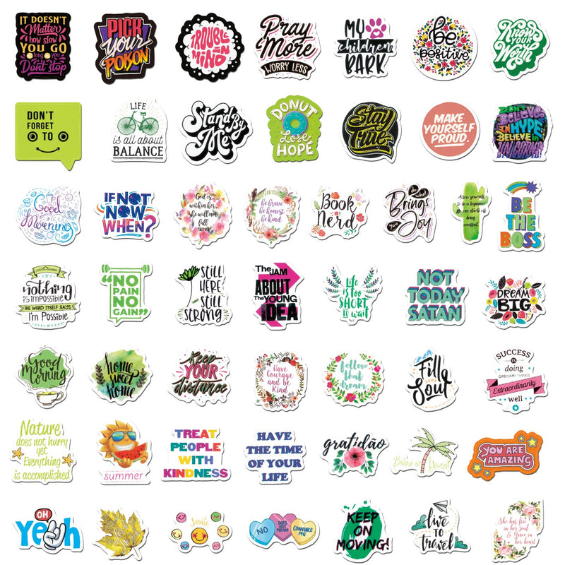 200Pcs Inspirational Words Stickers Pack,Motivational Quote Stickers for Teens and Adults,Vinyl Decals for Hydroflask Water Bottles Book MacBook Laptop Phone Case