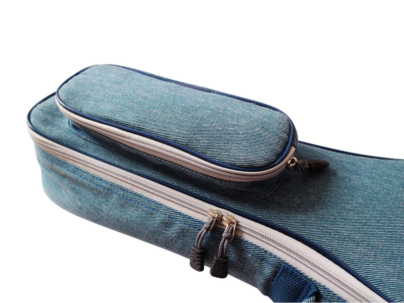 [AUSTRALIA] - MUSIC FIRST Original Design 0.6" (15mm) Thick Padded Vintage Style Pure Cotton Jeans Cloth/Denim Baritone Ukulele Case, Ukulele Bag (30"~31"). NEW ARRIVAL! 