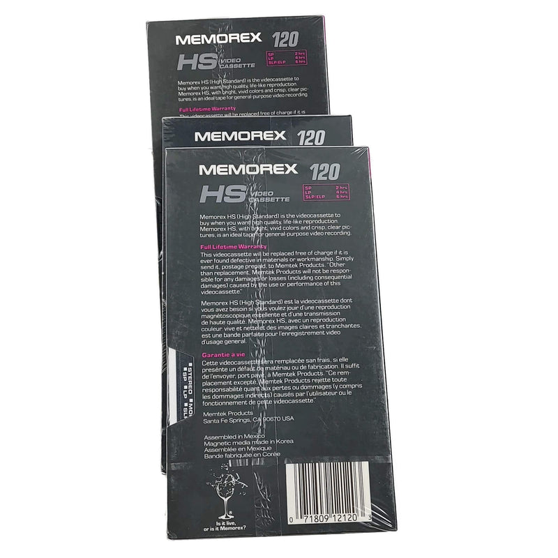 3 Pack HS T-120 Minute Video Tape