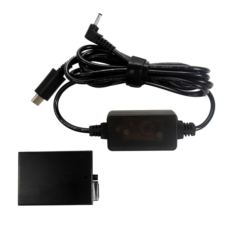 HQRP USB-C DC Converter Compatible with Canon ACK-E8 ACKE8 EOS Rebel T2i T3i T4i T5i EOS 550D 600D 650D 700D, EOS Kiss X4 X5 X6 Digital SLR Camera AC Adapter Power Cable, LP-E8 Battery Replacement