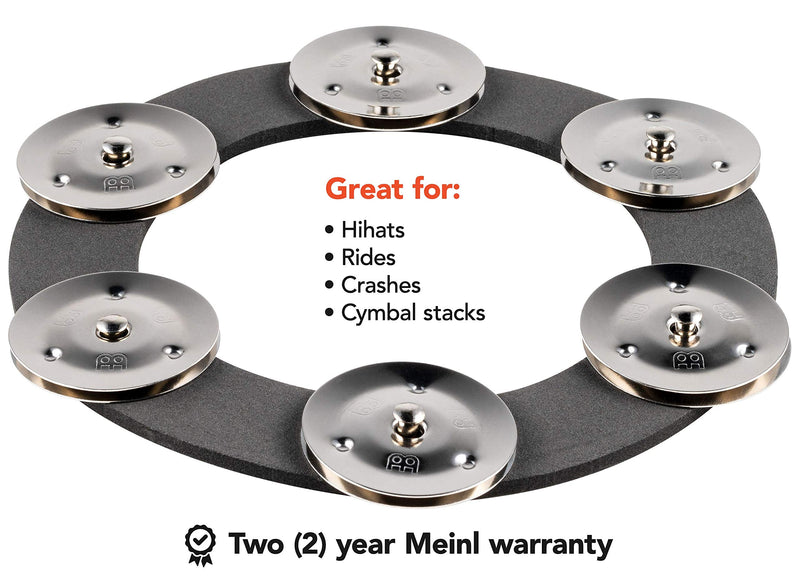 Meinl Cymbals Ching Ring Tambourine Jingle Effect — NOT Made in China — for Hihats, Crashes, Rides and Stacks, Soft Foam, Stainless Steel (SCRING)