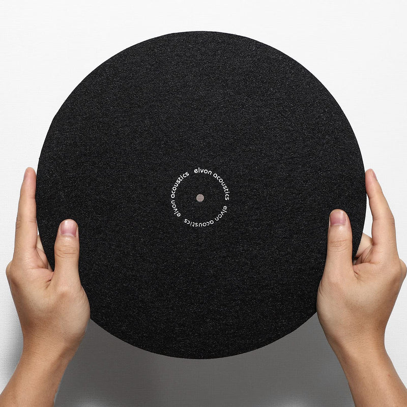 Facmogu Turntable Slipmat Wool Mat Anti Vibration Record Platter Mat, 12 Inch Phonograph LP Vinyl Record Player Black Mat Slip-Mat Player Wool Pad, Professional Tuning Equipment Improve Sound