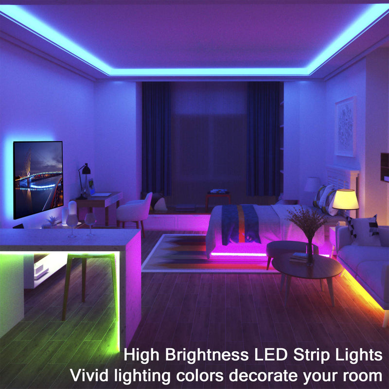 [AUSTRALIA] - ViLSOM Led Strip Lights 16.4 Feet with 44Keys Remote and 12V Power Supply, Led Lights for Bedroom, TV, Room, Ceiling, Party, Home Decoration 16.4 FT 