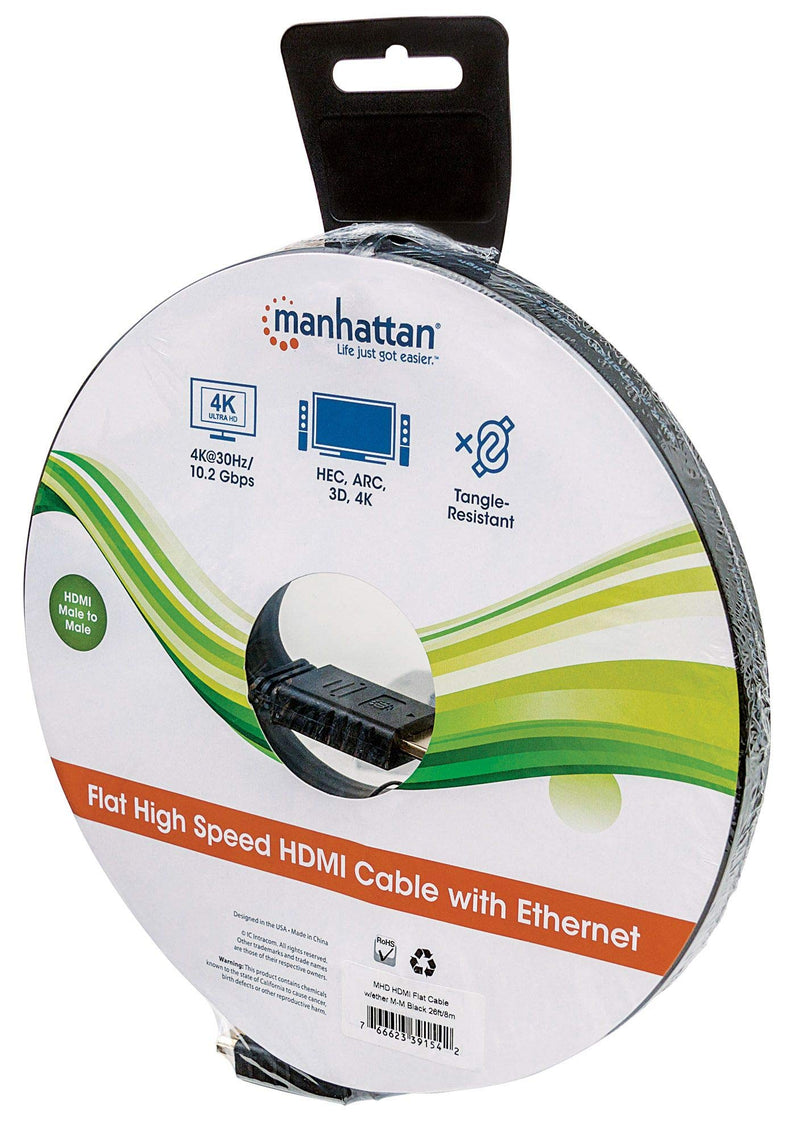 ICI391542 - Manhattan 391542 Flat High-Speed HDMI(R) Cable with Ethernet (26ft)