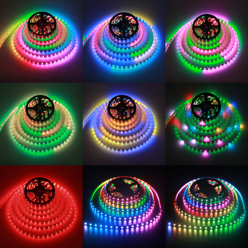 [AUSTRALIA] - ALITOVE 16.4FT 300 Pixels WS2812B Programmable Addressable LED Strip Light Black PCB 5050 RGB Dream Color Flexible LED Rope Light DC5V Not Waterproof 300 LEDs 