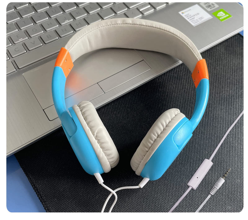 KKstorm Children Headphones for Children Wired Headphones Wired Headphones with Microphone Noise Cancelling Headphones with mic Gaming Headphones Studio Headphones KK-103 2pcck Blue Pink