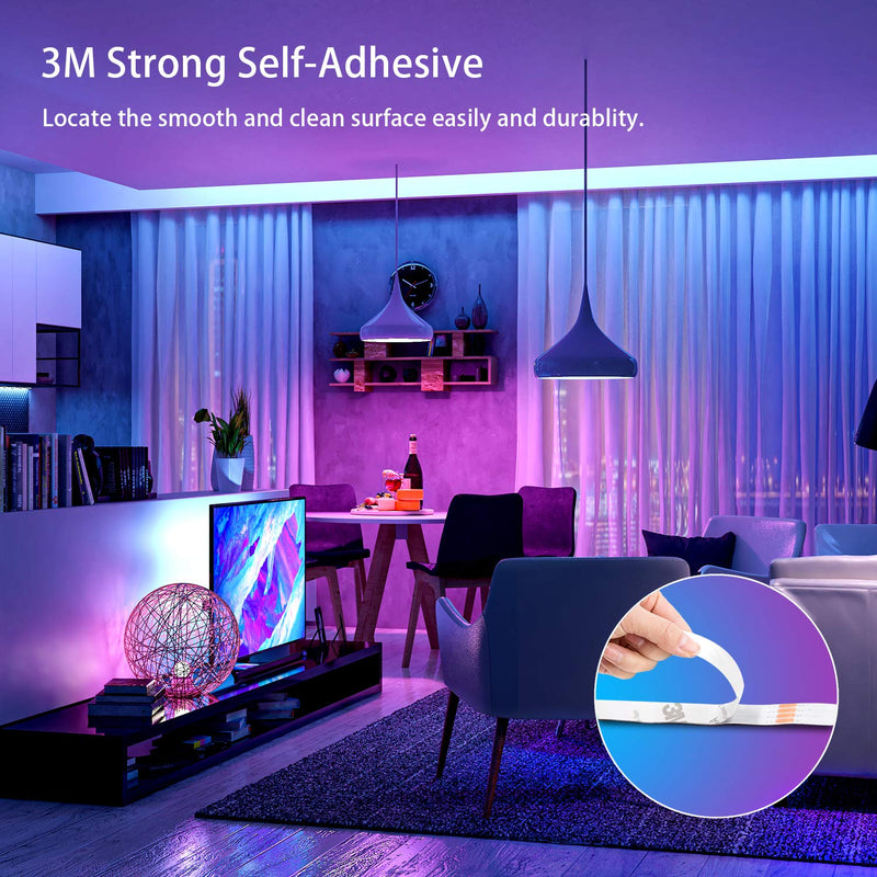 [AUSTRALIA] - Volivo Led Strip Lights 32.8ft, 2 Rolls of 16.4ft RGB 5050 Led Lights for Bedroom, Flexible Color Changing with 44 Key IR Remote for Room Home Kitchen Bed for Home Decoration 