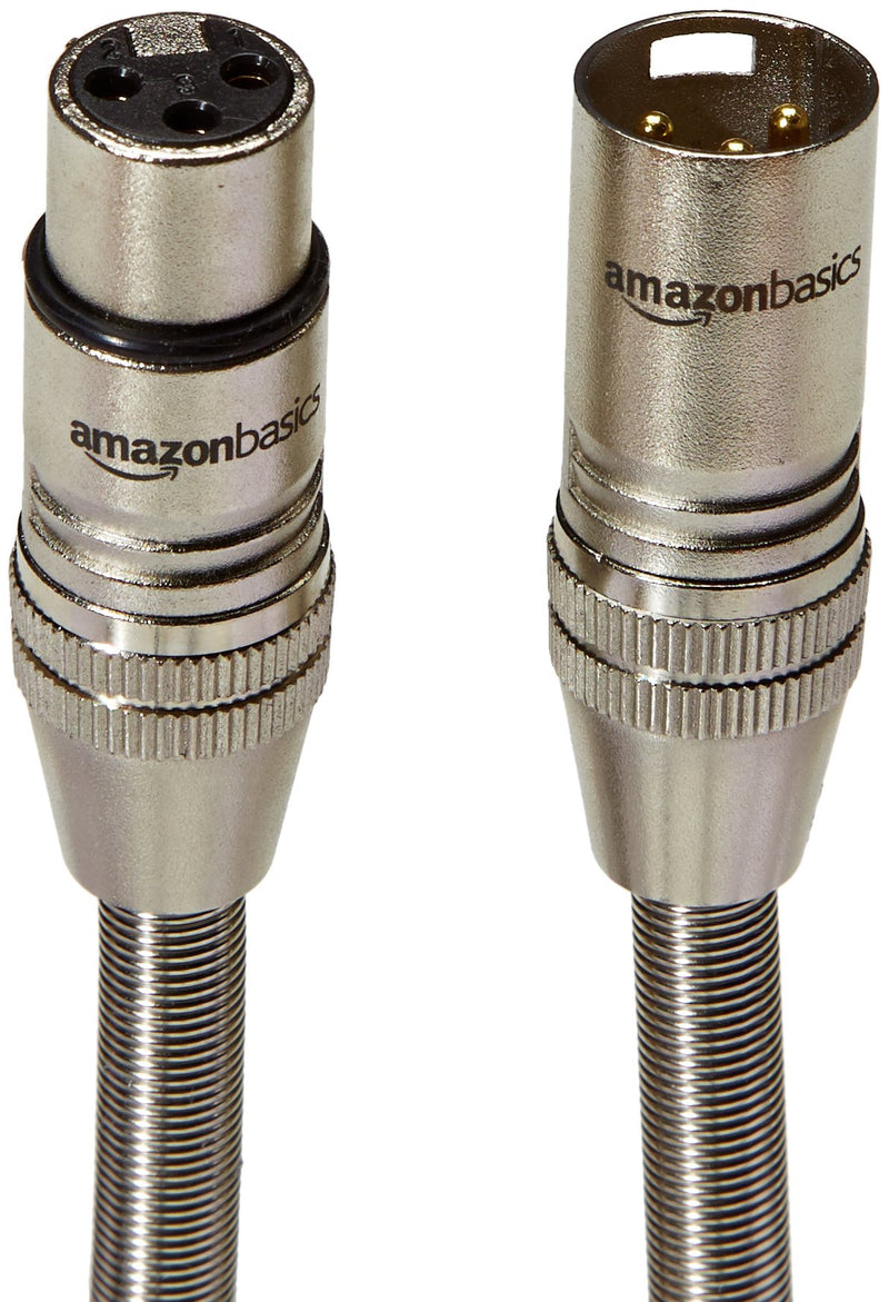 [AUSTRALIA] - AmazonBasics 3 Pin Microphone Cable - 6 Feet, Silver 6-Foot 1-Pack 
