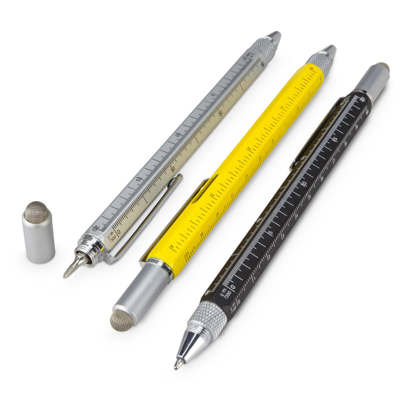 Stylus Pen, BoxWave [Universal EverTouch Builder Stylus] Fiber Tip Stylus - Built in Level, Ballpoint, Rule for - Yellow