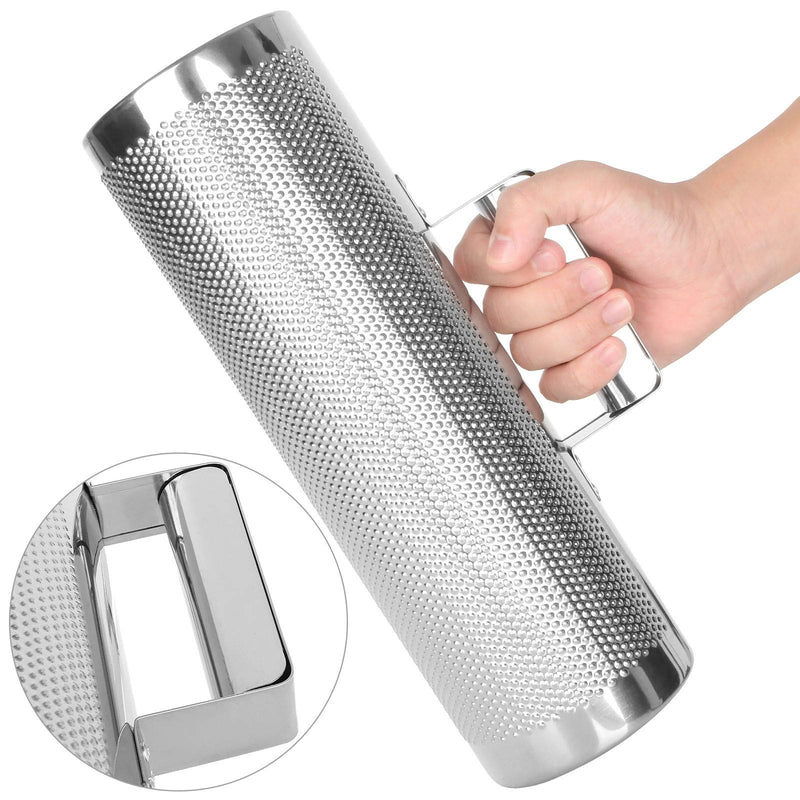 12" x 4" Metal Guiro Shaker Stainless Steel Guiro Instruments with Scraper Musical Instruments Latin Percussion Instrument Silver-12" x 4"