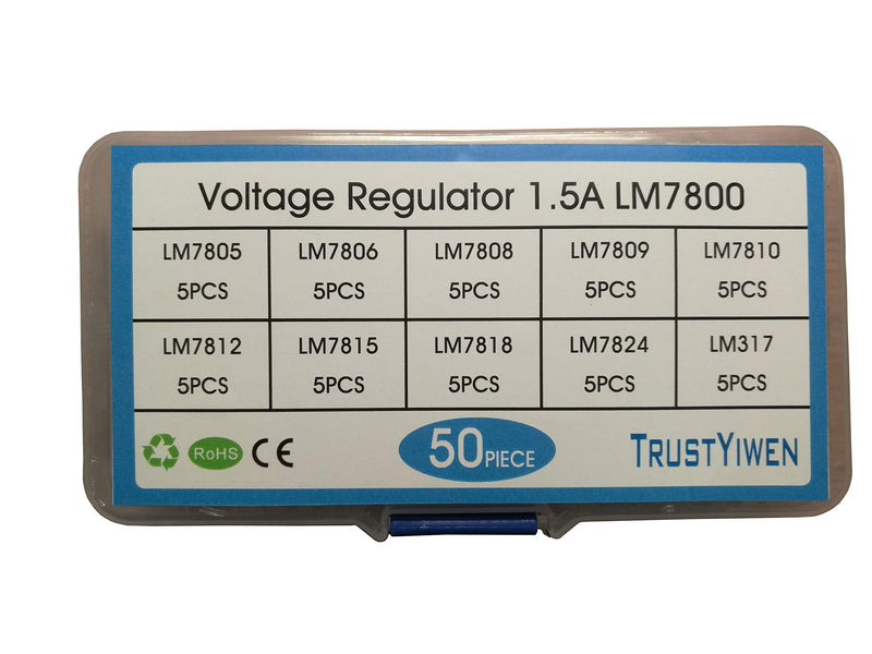 New 50 x LM7805 LM7806 LM7808 LM7809 LM7810 LM7812 LM7815 LM7818 LM7824 LM317 1.5A Voltage Regulator FBA