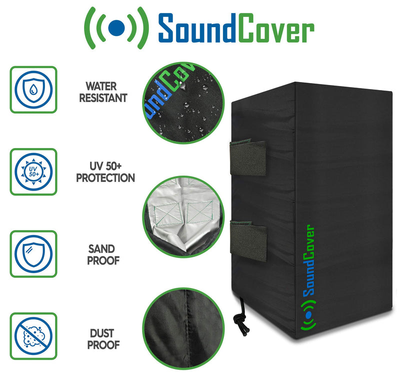 [AUSTRALIA] - Two Large Outdoor Speaker Covers Bags Fits Definitive Technology AW 6500, Klipsch AW-650, Polk Audio 8, Pyle PDWR64BTB/W Outdoor Speakers - MAX Size: H 15" X W 9.45" X D 11" - NOT for Powered Speakers 