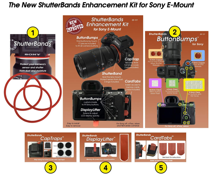 [AUSTRALIA] - ShutterBands Enhancement Kit - 5 Accessories for use with Sony E-Mount Cameras 