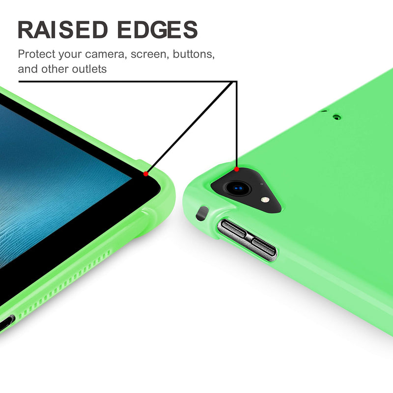 KIQ iPad 9.7 5th 6th Gen Case, TPU Skin Protection Anti Slip Lightweight Cover for Apple iPad 9.7 2017/2018 5th & 6th Generation [Green] TPU Green