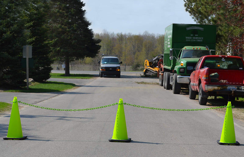 Mr. Chain Plastic Barrier Chain, Safety Green, 1-Inch Link Diameter, 25-Foot Length (10014-25)