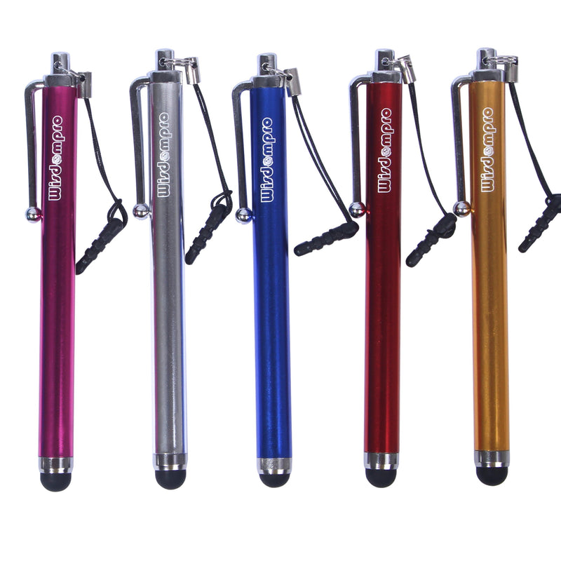 Wisdompro 9-Pack 4.5-Inch Stylus for Capacitive Touch Screen - Black / Silver / Golden / Green / Red / Blue / Light Blue / Hot Pink / Purple 9-Color Pack