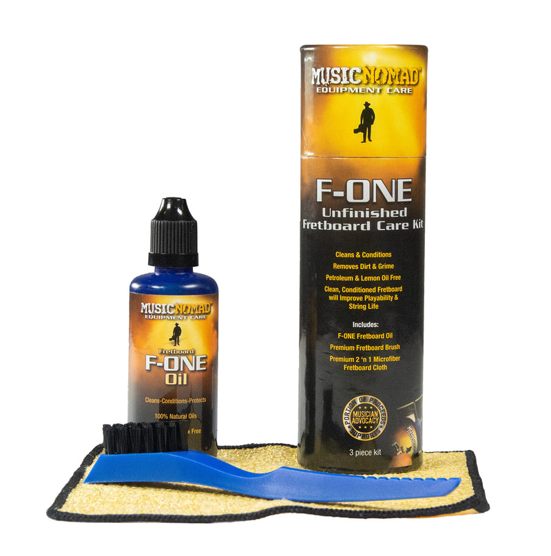 [AUSTRALIA] - MusicNomad F-ONE Unfinished Fretboard Care Kit - Oil, Cloth, Brush (MN125) 