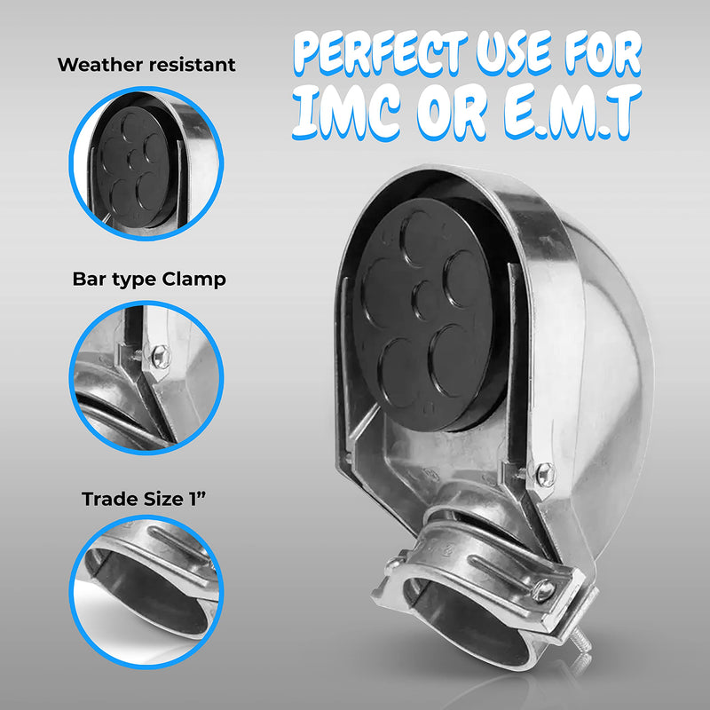 OhLectric OL-43350 1 Inch Service Entrance Cap - Cast Aluminum Entrance Heads - Connect Cables To A Box Or An Enclosure - Bar Type Clamp - weather Resistant - Simple Construction And Easy Assembly