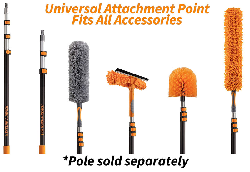 Cobweb Duster Head Brush // Spider Web Brush for Outdoor & Indoor Web Cleaning // Twist-On Corner Duster Fits Standard Acme Threaded Extension Poles // Best Cobweb Brush Head (Pole Sold Separately)